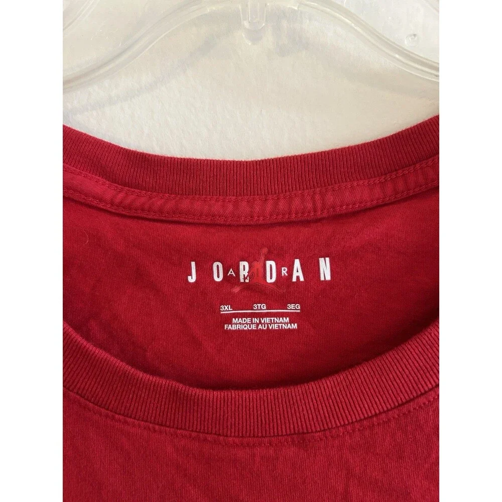 Air Jordan Knit Jumpman Logo Standard Fit T-shirt Red Size XXXL Cotton